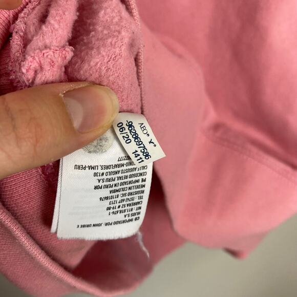 American Eagle Pullover Graphic Hoodie Pink Sweatshirt Cotton Blend Mens Size XS - Picture 9 of 9